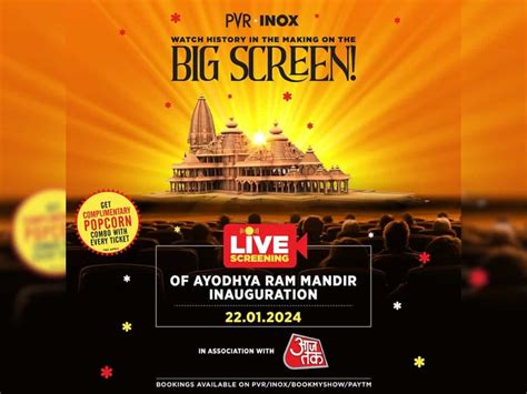 Ayodhya Ram Mandir Inauguration LIVE Screening at PVR, .